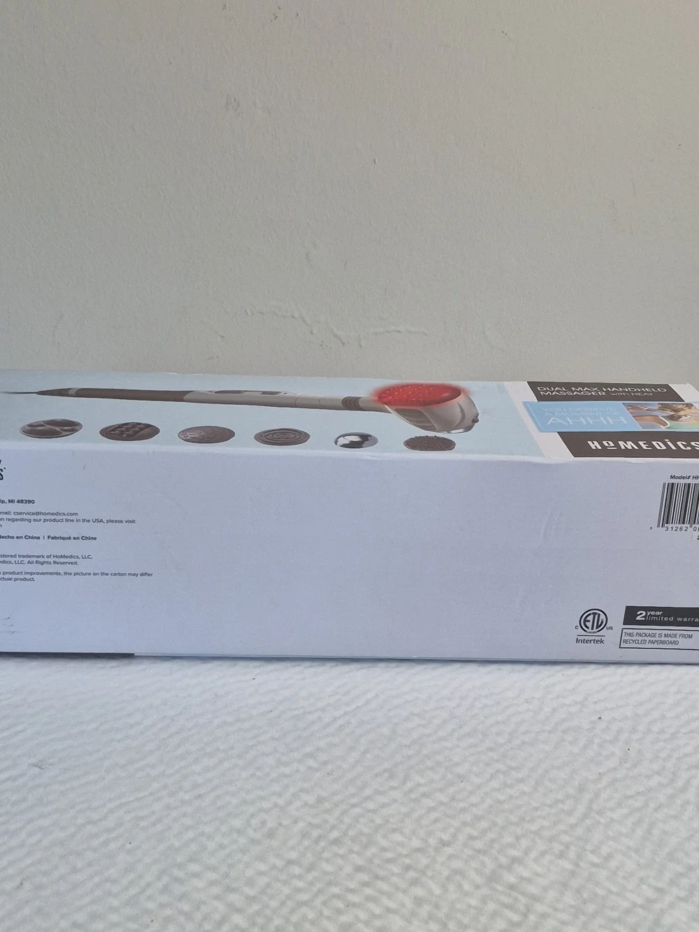 HoMedics Dual Max Handheld Massager in Gray and Red